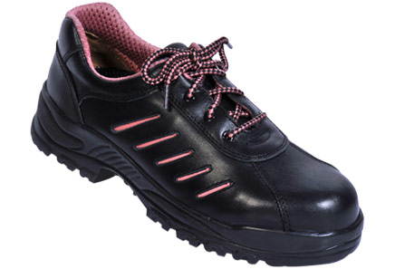 حذاء جلد اسود برباط  موديل 3086