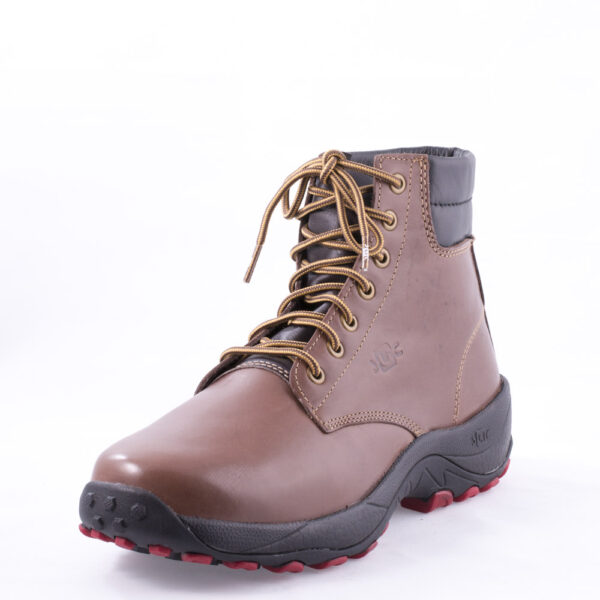 حذاء بني برباط طويل مرتفع مع 7 فتحات مستديره موديل 89679