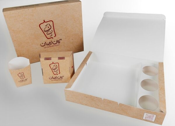 طقم تغليف طعام مطبوع بشعار مخصص