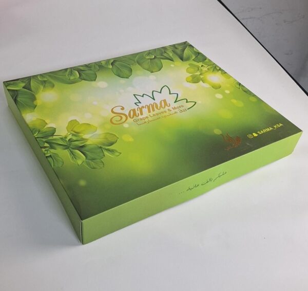 Large Self-Locking Grape Leaves Box With Attached Lid